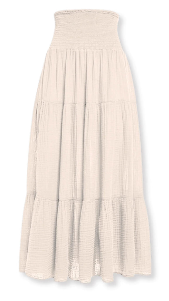 Smocked Maxi Skirt Gauze - Birch / Felicite Apparel