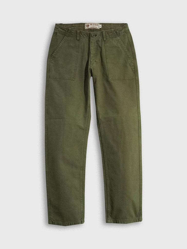 Herringbone Brigade Pant  - Army Green -  Iron and Resin