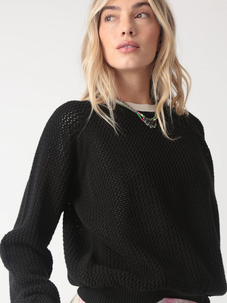Chloe Cotton Sweater - Onyx Black - by Electric Rose