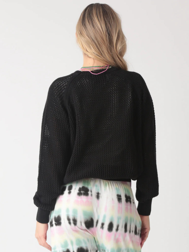 Chloe Cotton Sweater - Onyx Black - by Electric Rose