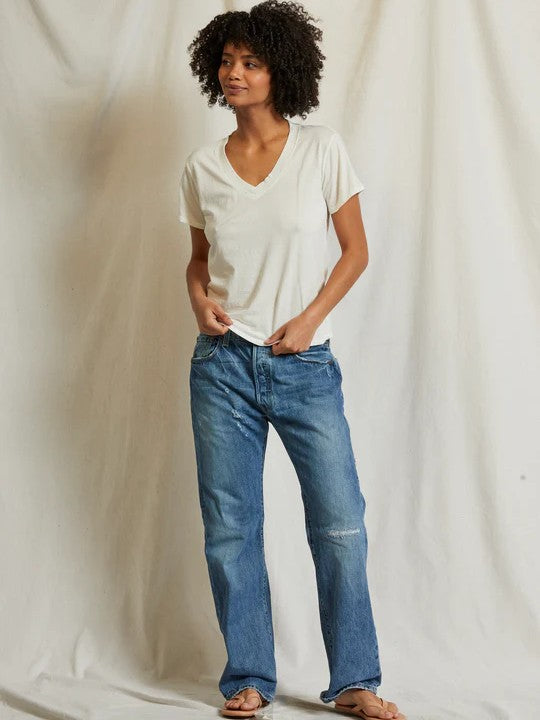 Hendrix v neck - Bright Ivory - Perfect White Tee