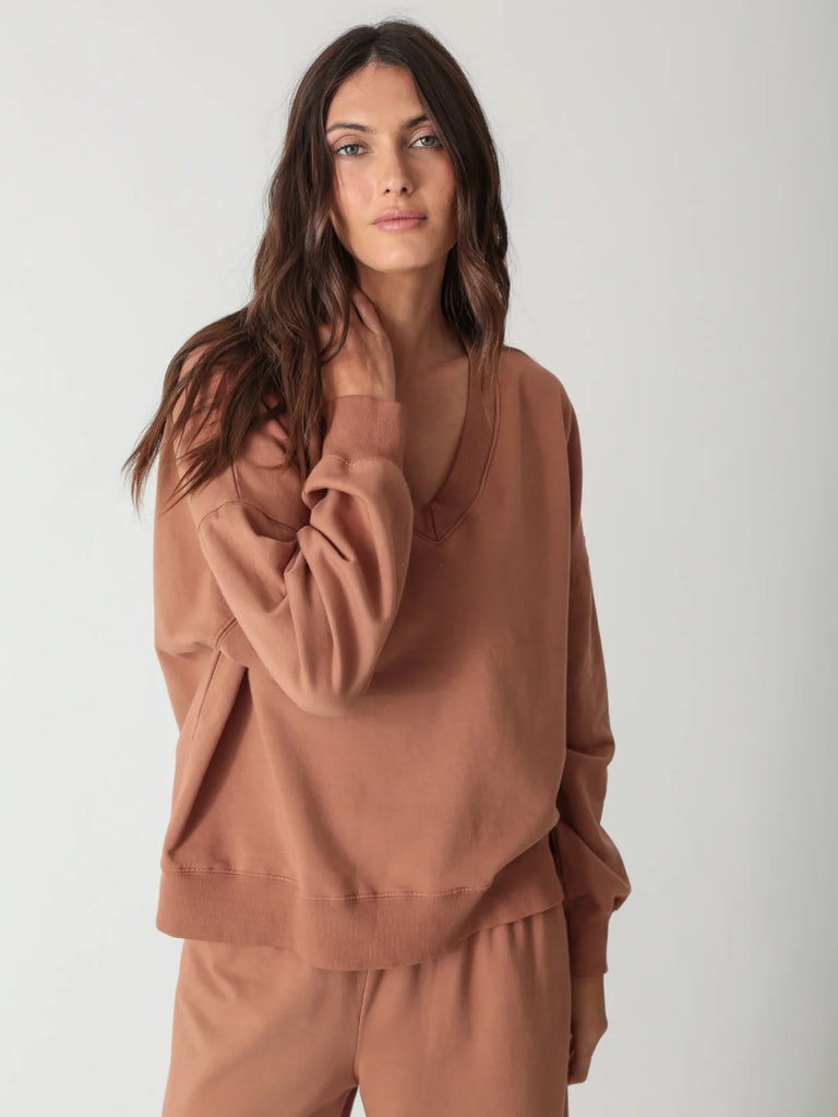 Ava Sweatshirt - Chestnut - Electric & Rose