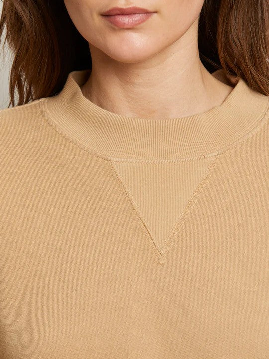 blake french terry oversized crew sweatshirt - Suede - Perfect White Tee