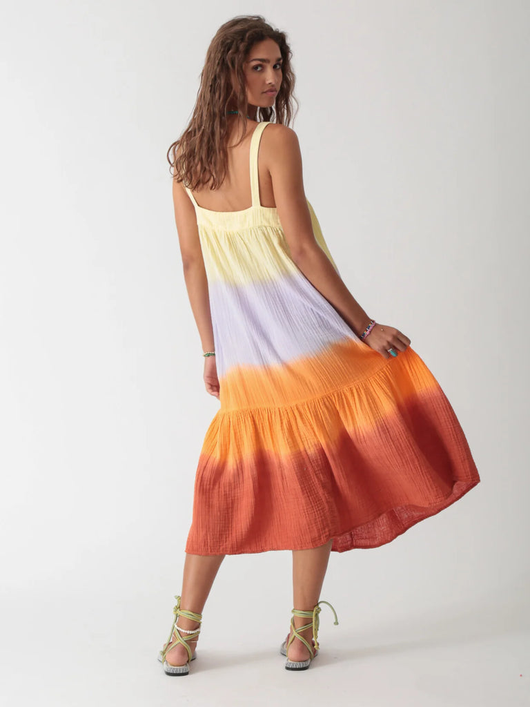 Addison Dress - Ombre Sunset - Electric Rose