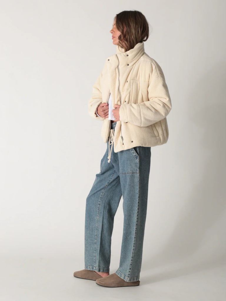 Puffer Corduroy Jacket - Bone - Electric & Rose
