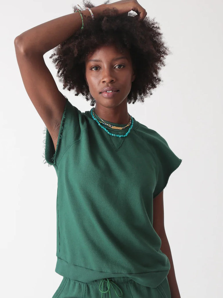 Luna Sweatshirt - Clover Green - Electric Rose