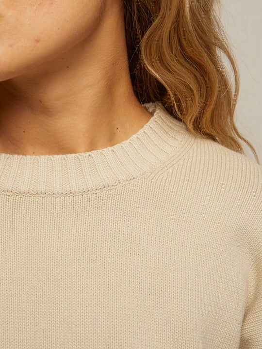 Janet Cotton Sweater - Putty - Perfect White Tee