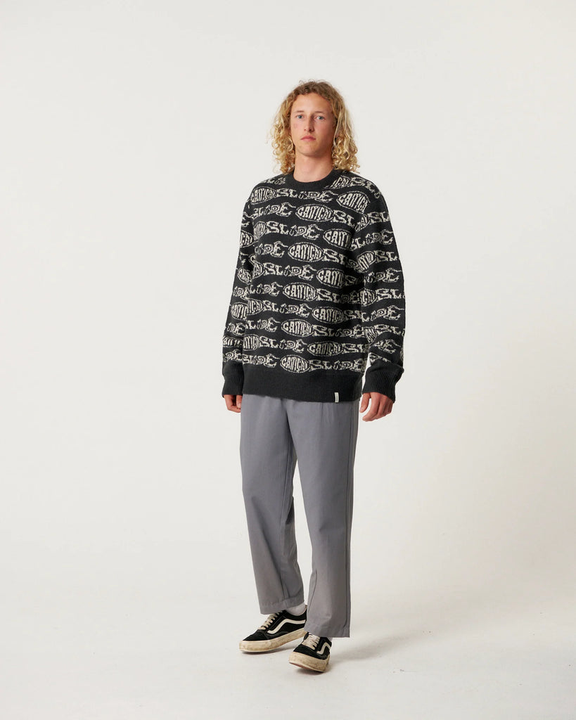Madness Crew Knit Sweater - Black - Critical Slide