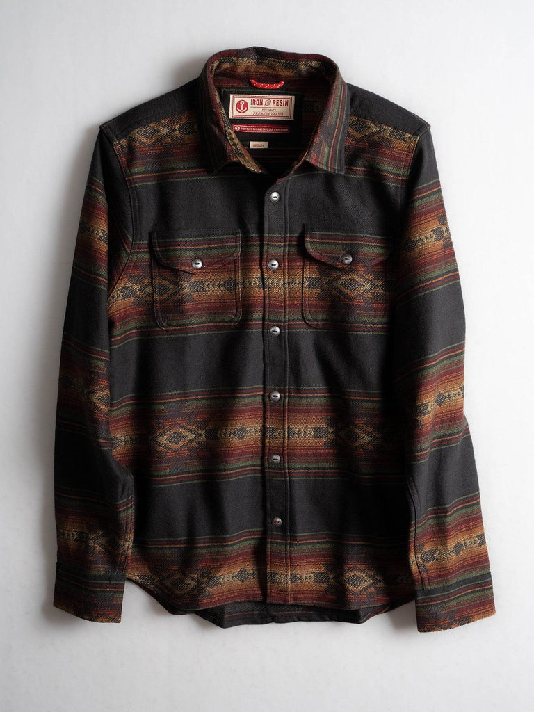 Klamath Flannel Shirt - Black /  Iron & Resin