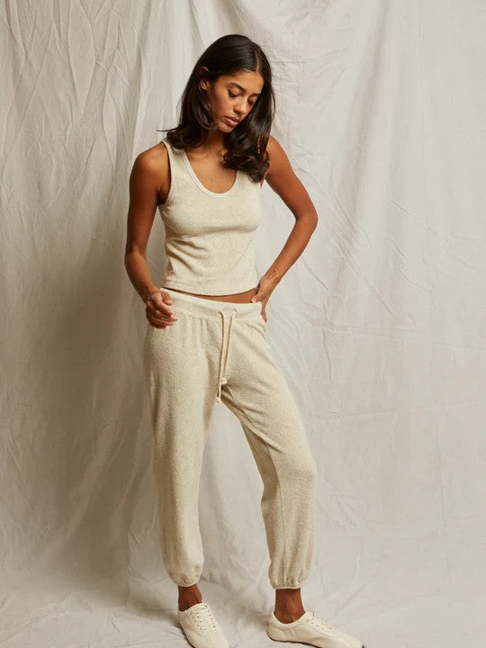 cruise loop terry tank - oatmeal -  Perfect White Tee