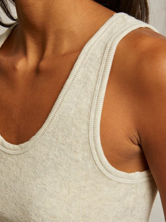 cruise loop terry tank - oatmeal -  Perfect White Tee