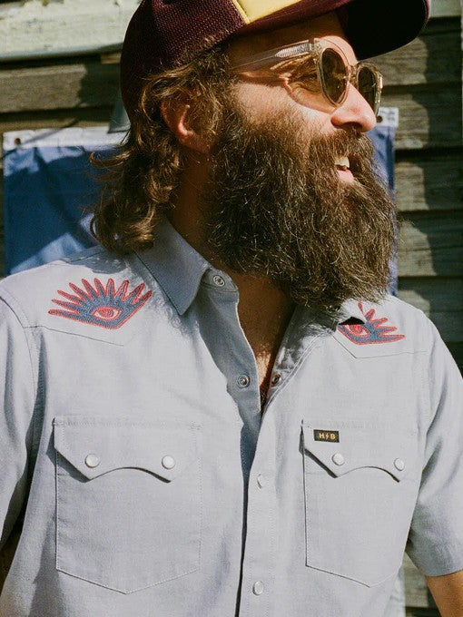 Crosscut Deluxe Shortsleeve Shirt - High Times Light Grey / Howler Bros.