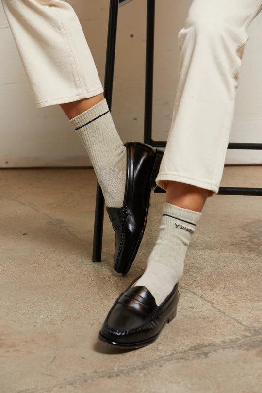 You are Perfect Socks - Heather Gray - Perfect White Tee