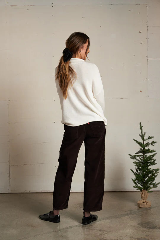 Nova cotton cashmere mock neck sweater - Sugar - Perfect White Tee