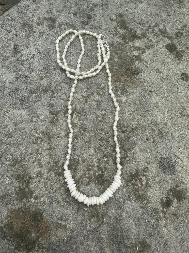 Tide & Tied Seed Pearl and Puka Necklace SPN
