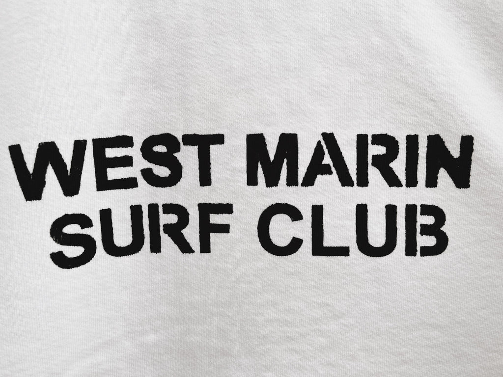 Heavy French Terry Crewneck Sweatshirt - White WEST MARIN SURF CLUB / OCN Culture
